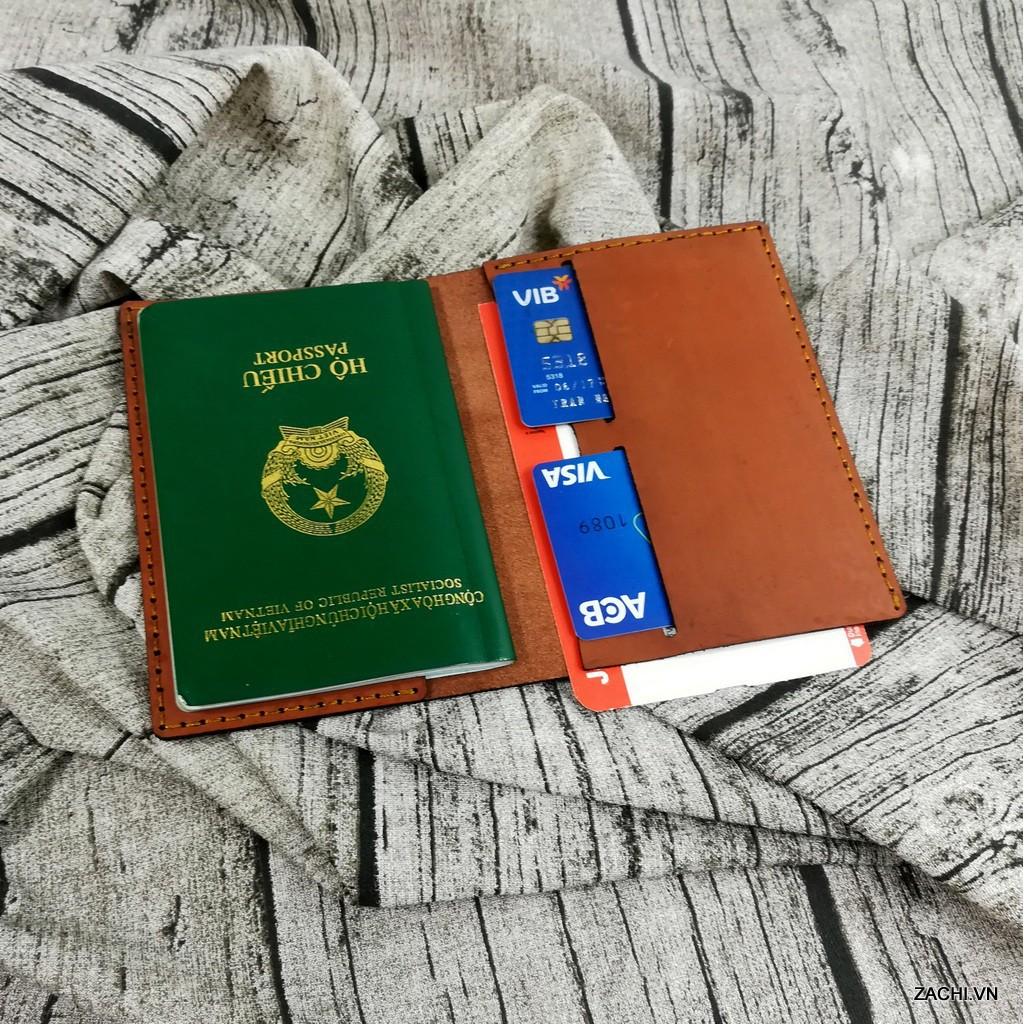 Ví đựng passport da bò, bao da đựng hộ chiếu da thật 100% - Dyshop PP921