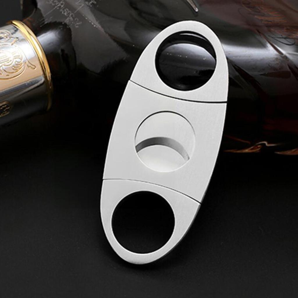 Stainless Steel Portable Cigar Cutter Double Blades Scissors for Most size of Cigarette