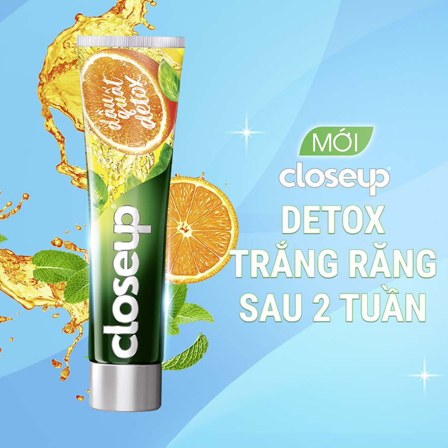 Combo 3 Kem đánh răng Closeup Trắng Răng Tự Nhiên Dầu Quất Detox 230 g