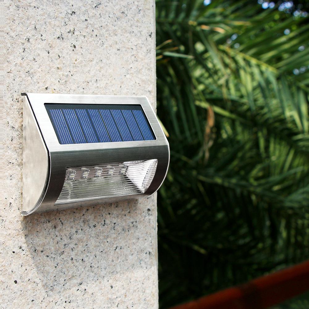 Đèn năng lượng mặt trời Đèn LED treo tường bằng thép không gỉ, không thấm nước