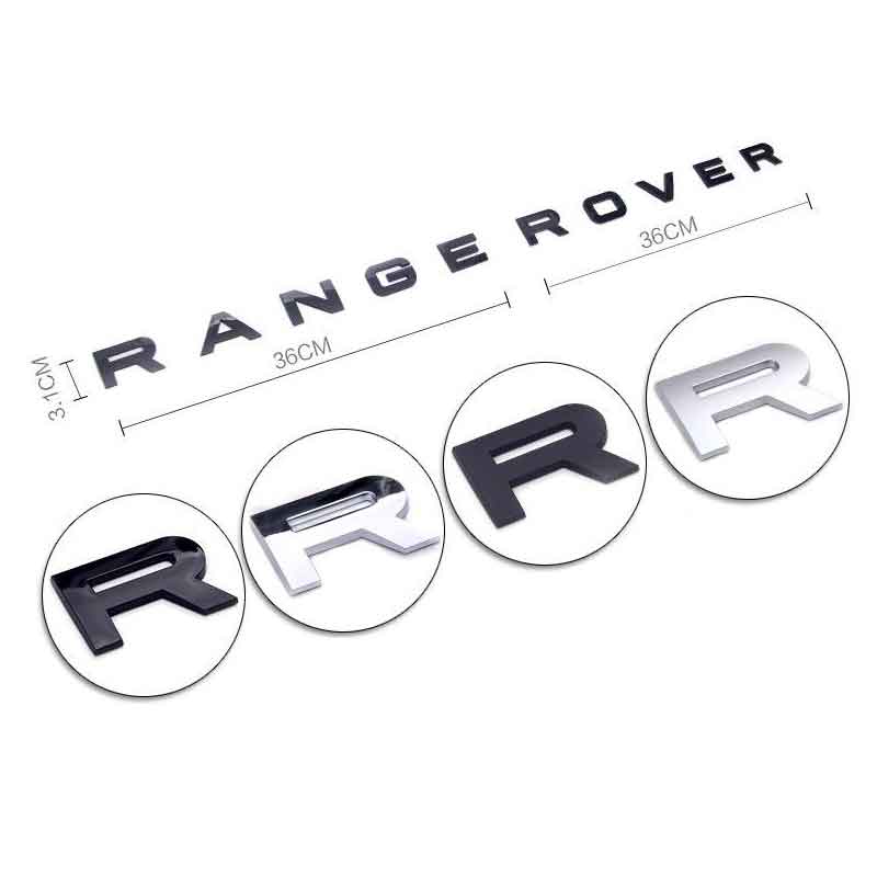 Logo chữ RANGEROVER 3D nổi dán trang trí xe ô tô