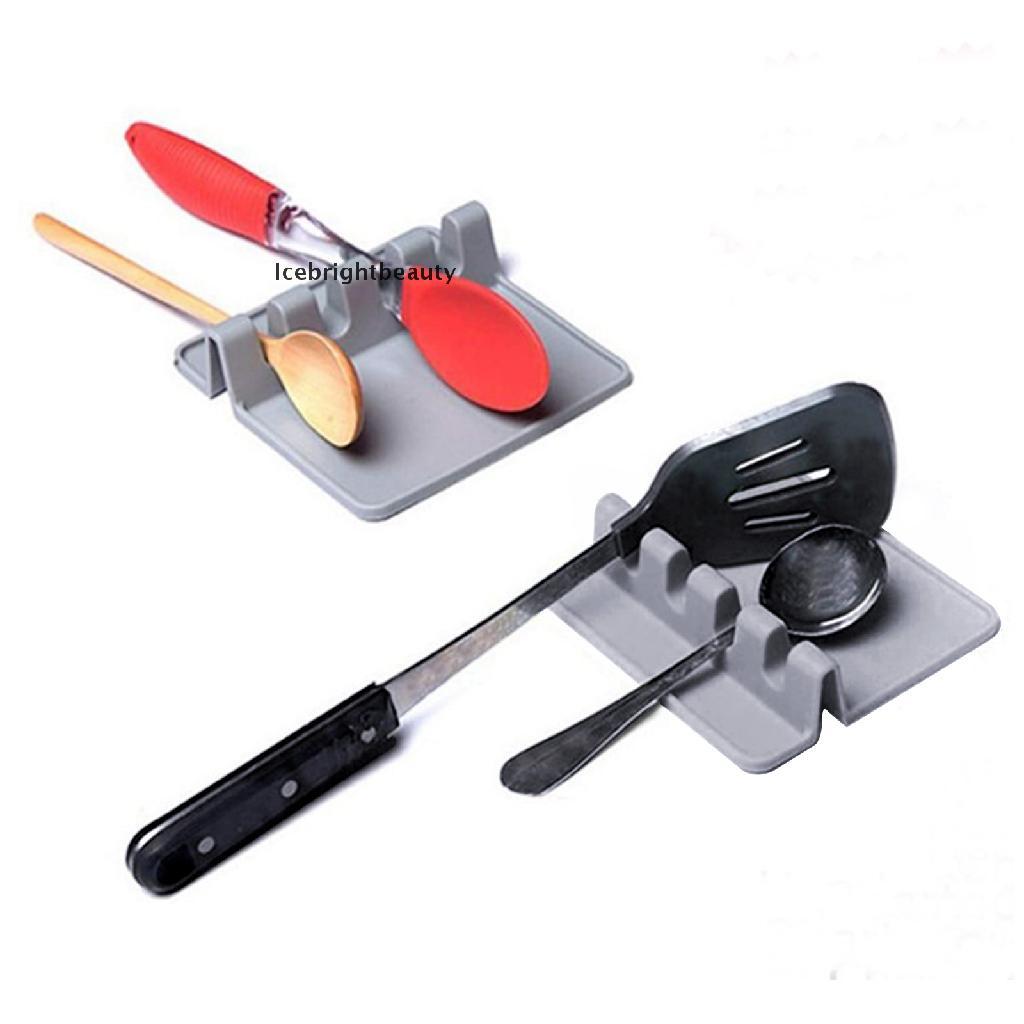 Icebrightbeauty Silicone Utensil Rest with Drip Pad for Multiple Utensils,BPA-Free Spoon Rest &amp; VN
