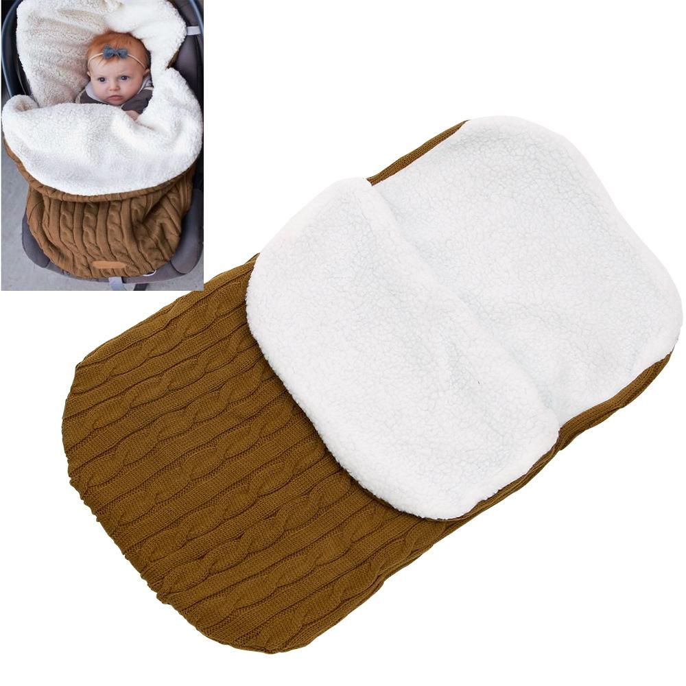Túi Ngủ Cho Bé Bao Da Mùa Đông Trẻ Em Sleepsack Footmuff Cho Xe Đẩy Dệt Kim Ngủ Bao Trẻ Sơ Sinh Đan Len Slaapzak