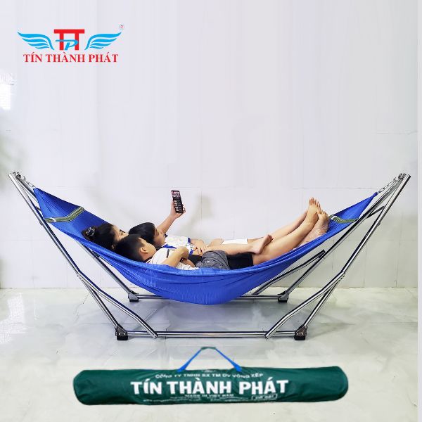 Võng Xếp Inox Crom Tín Thành Phát - Xanh Dương
