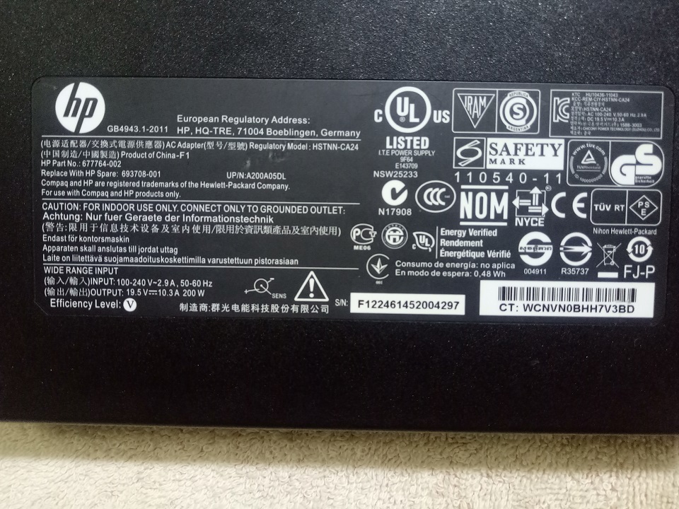 Sạc laptop HP 200w kim to 7.4mm x 5.0mm - Adapter sạc máy tính laptop 200w dùng cho laptop HP 8570w,8770w, Zbook 14, Zbook 15, Zbook 17 - Hàng chính hãng