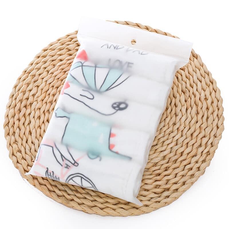 Khăn xô sữa, khăn mặt xô cotton sợi tre 6 lớp cho bé sơ sinh, set 5 chiếc, kích thước 28 x 28cm, siêu thấm, siêu mềm