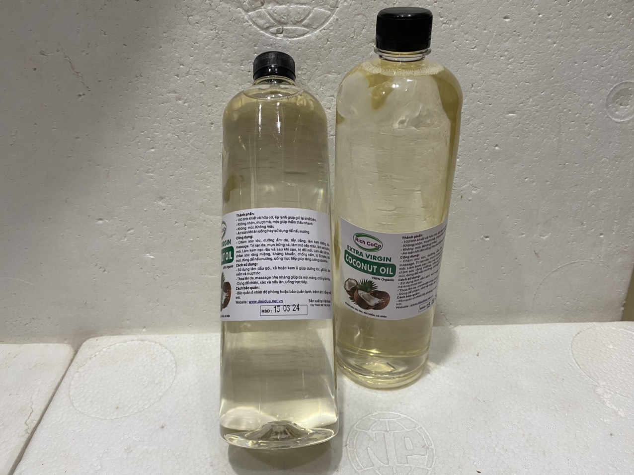 DẦU DỪA HỮU CƠ ÉP LẠNH - RICH COCO – EXTRA VIRGIN COCONUT OIL – CHAI 1 LÍT