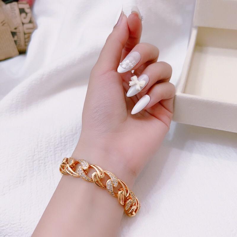 Lắc tay mắc xích xoàn siêu đẹp mạ vàng 18k