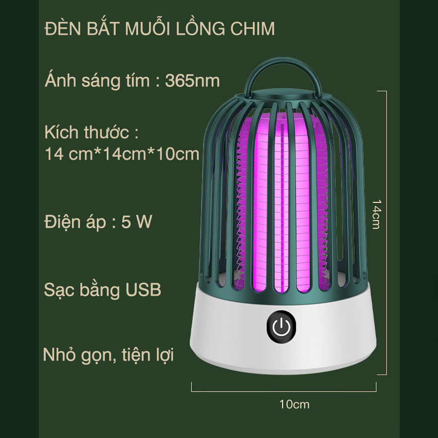 Đèn bắt muỗi lồng chim hiệu quả và an toàn - K1369