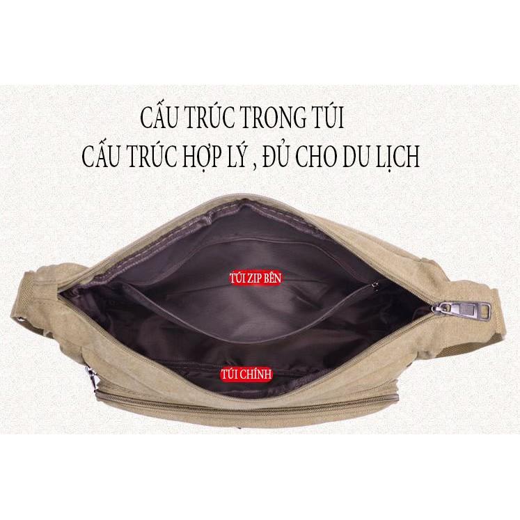 Túi Đeo Chéo Nam Vải Bố Thời Trang Hàn Quốc Cặp Đeo Vải Canvas Tuxa Store