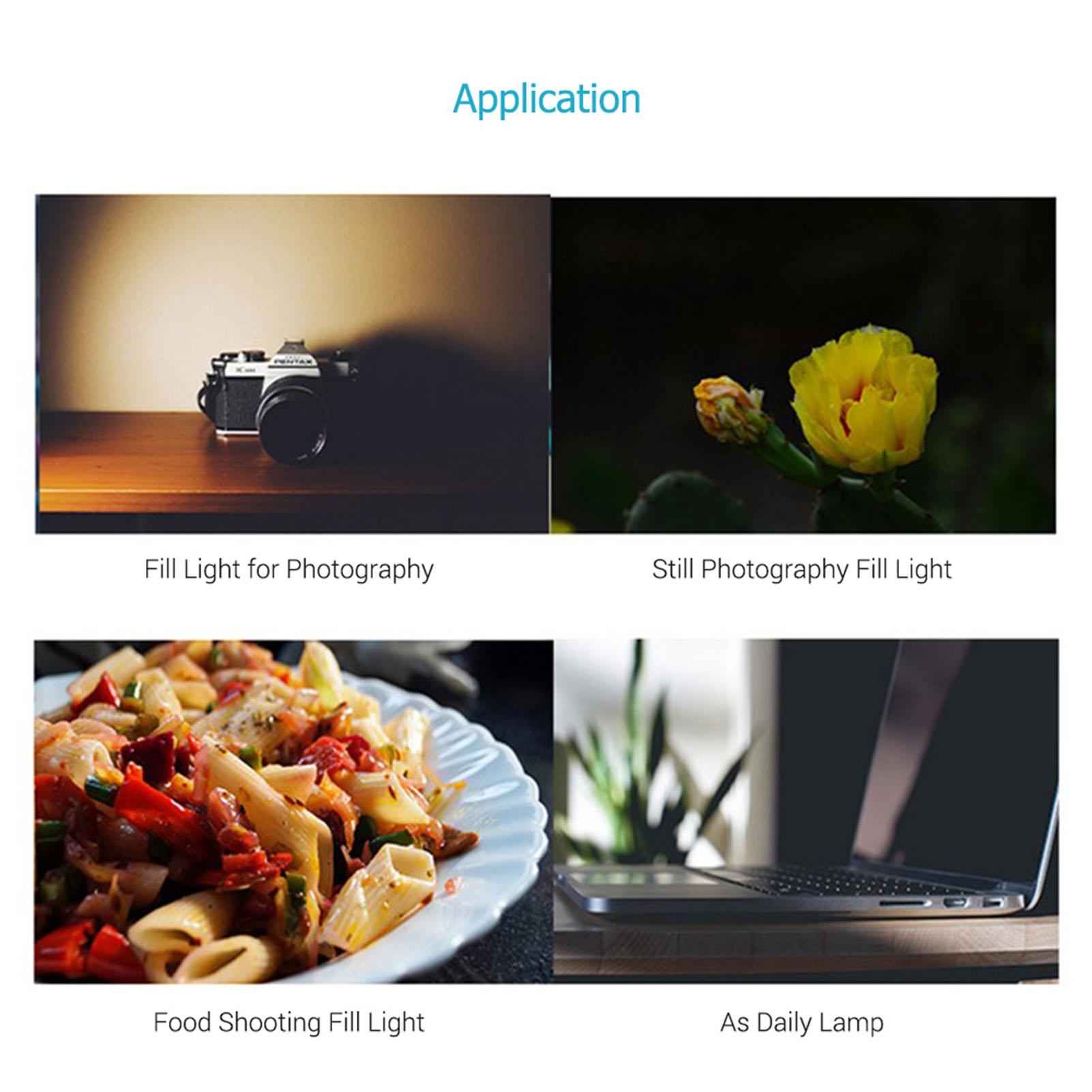 LED Video Light 5600K Dimmable LED Panel Portable Phone SLR Fill Light Built-In Rechargeable Battery with Hot Shoe