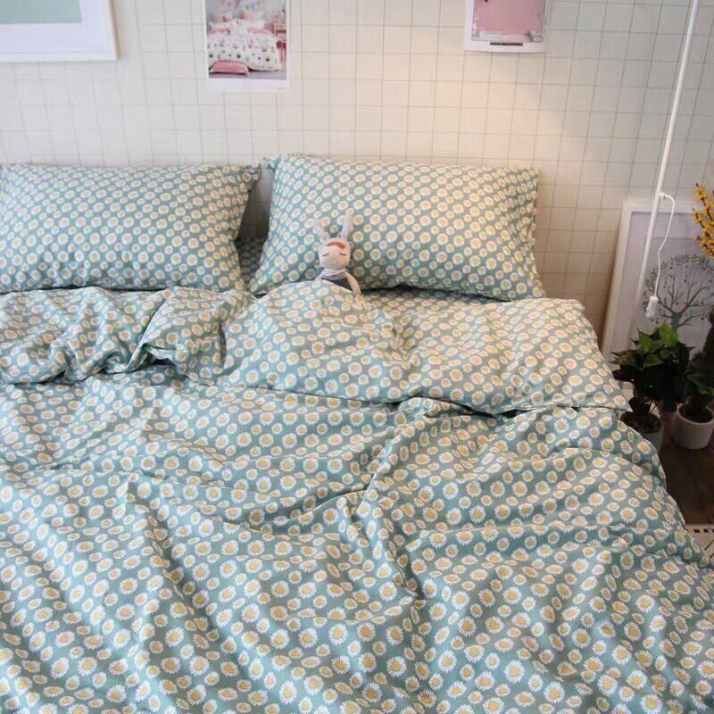 Bộ Chăn Ga Gối Cao Cấp Hàng Cotton Siêu Đẹp Mẫu HOA CÚC NHÍ
