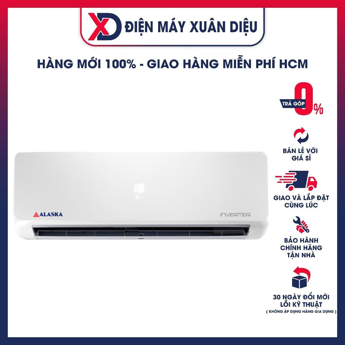 Máy Lạnh ALASKA INVERTER AC-9WI 1HP - Hàng chính hãng - Chỉ giao tại HCM