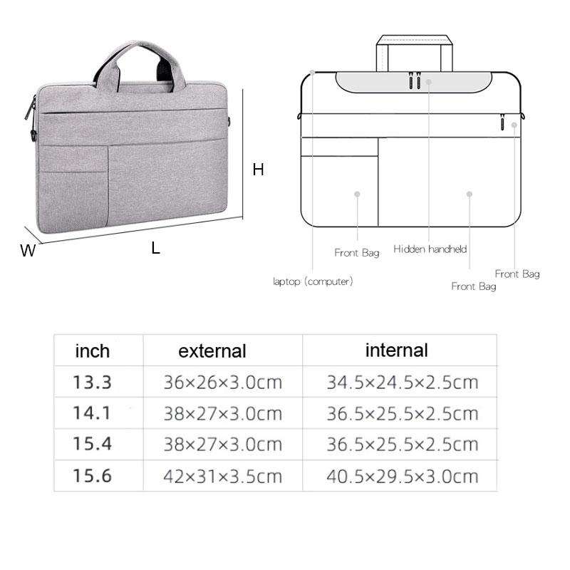 YuBeter Laptop Túi Đeo Vai Túi Xách Cho HP MacBook Air Pro 11 12 13 14 15.6 Inch PC Case Máy Tính túi Du Lịch Cặp