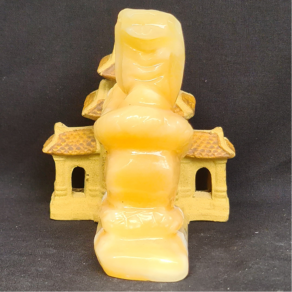 Tượng Phong Thuỷ Tuổi Tỵ - Rắn 12 Con Giáp Đá Ngọc Hoàng Long - 8cm - Mx - Hợp Mệnh Thổ, Kim