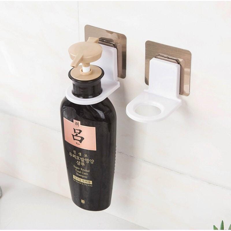 Giá móc treo chai nước rửa tay , dầu gội đầu sữa tắm dán tường Living C TC siêu dính chịu lực 3kg