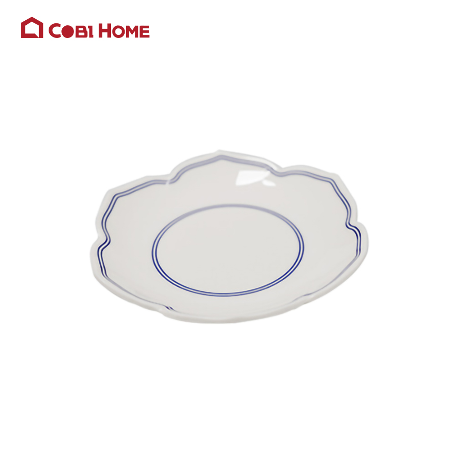 Đĩa tròn tạo kiểu bông hoa bằng nhựa melamine cao cấp