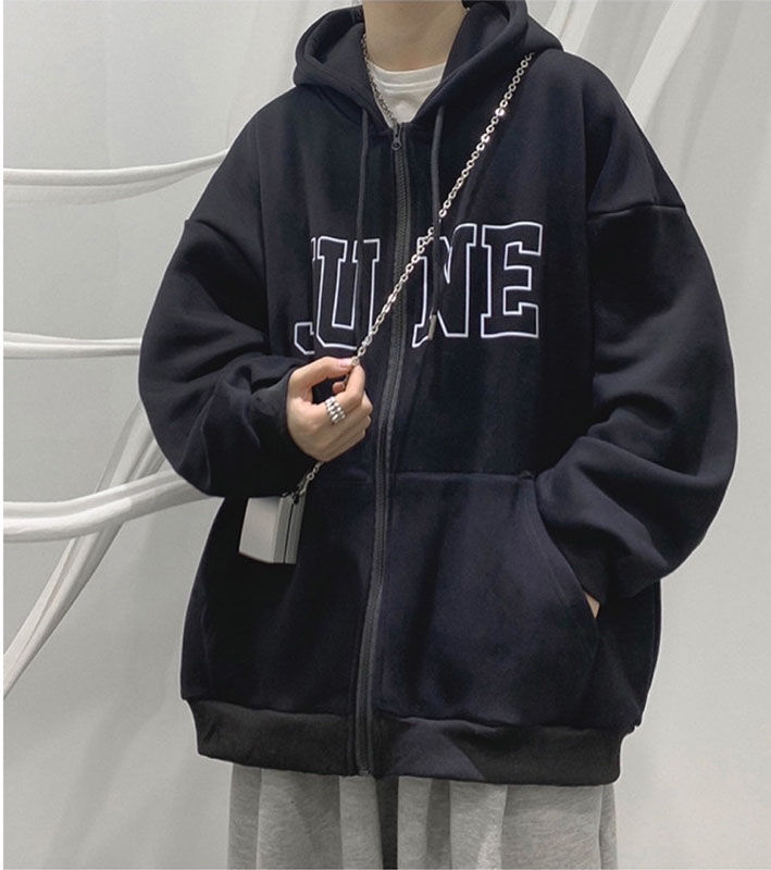 Áo Khoác Jacket Hoodie Zip Nỉ Thu Đông Nam Nữ JUNE Unisex Form Rộng