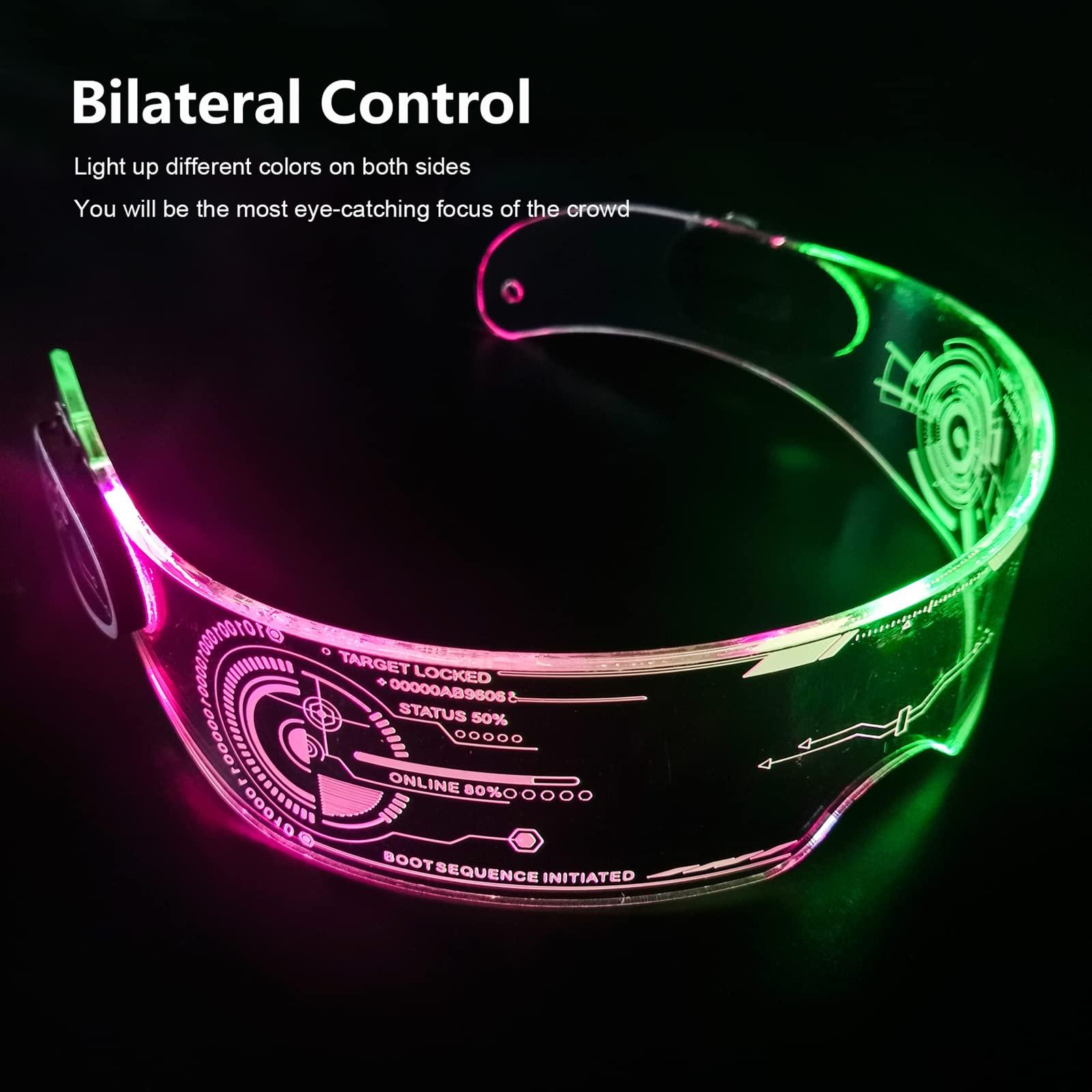 Kính LED Đảng Halloween, Kính râm Cyberpunk Light Up Tương lai