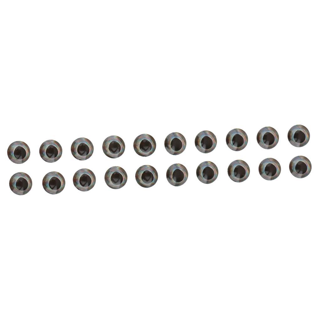 20pcs Waterproof Fishing Fly Tying 4D Eyes Lure Making Self Adhesive For Fly Tying Jigs Craft Dolls 6mm/10mm/15mm