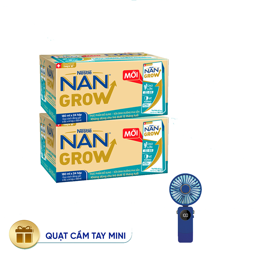 Bộ 2 Thùng 24 hộp Sữa pha sẵn Nestlé NANGROW sữa mát công thức từ Thụy Sĩ 6(4 x 180ml) - (Bé từ 1 tuổi)