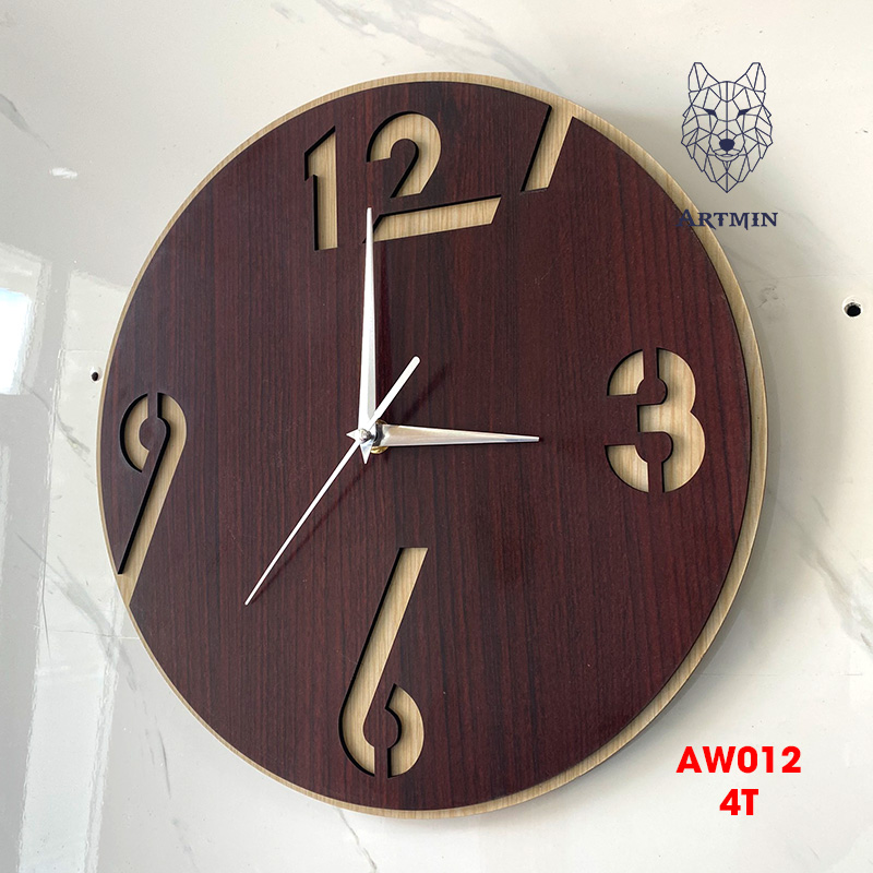 AW012 - Đồng Hồ Gỗ Treo Tường – Décor Trang Trí Phong Cách