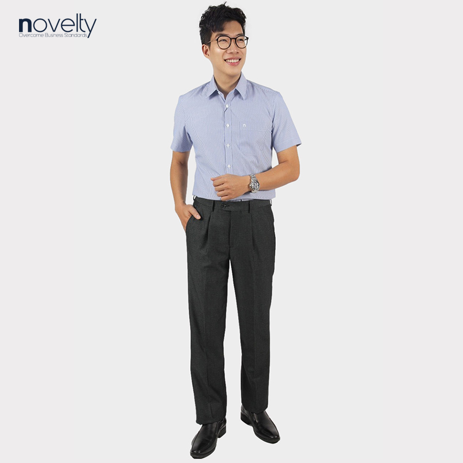 Áo sơ mi nam ngắn tay Novelty Regular fit sọc nhỏ NSMMSNMTCR220927N