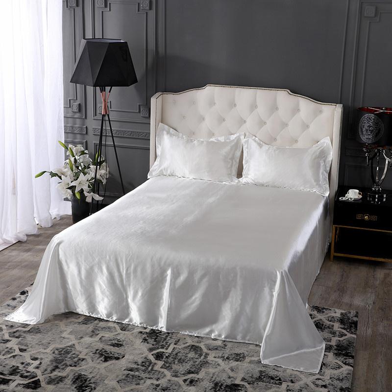 Cao Cấp Satin Thi Đua Lụa Giường Bộ Vỏ Gối Cao Cấp Nhà Nữ Hoàng Kích Thước Giường Bộ Mềm Mịn Bedsheets bedsheet