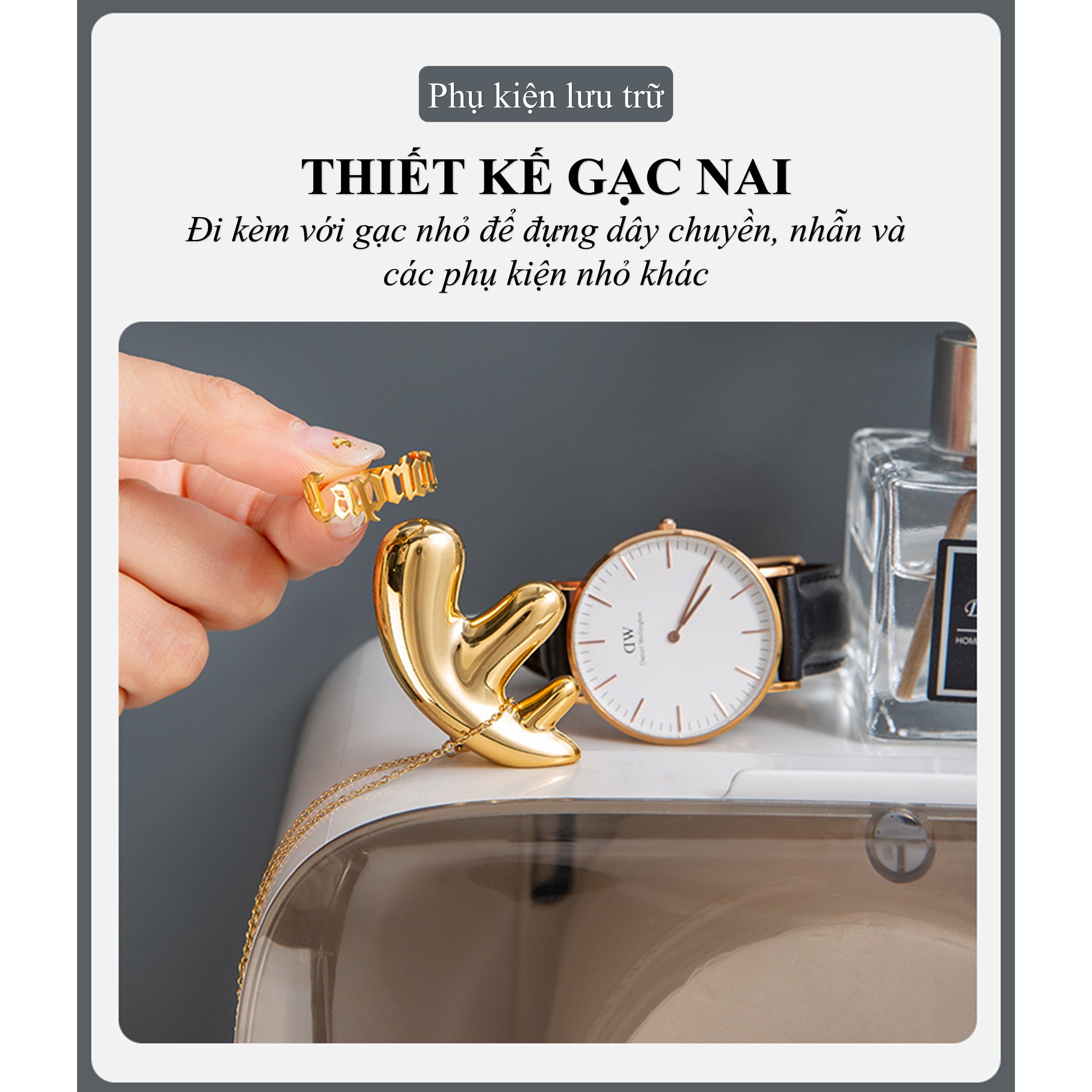 Hộp đựng khăn giấy, hộp khăn giấy, nhựa PP hoạ tiết sừng nai dễ thương, màu trắng sang trọng