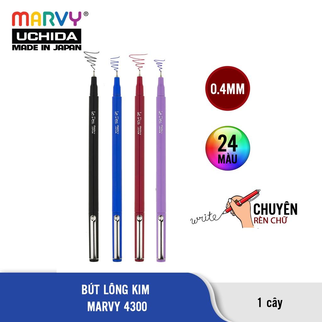 Bút lông kim luyện viết chữ đẹp MARVY Le Pen 4300 ngòi 0.3mm (màu dạ)