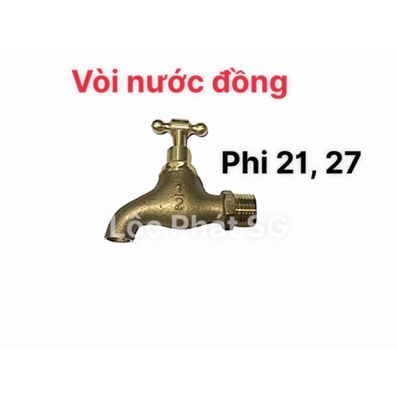 Vòi nước bằng đồng, vòi hồ thau - phi 21, 27