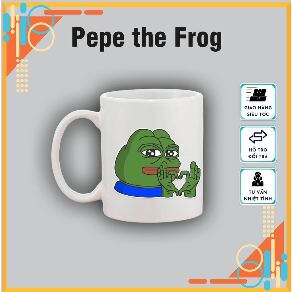 Cốc sứ Ếch Pepe đáng yêu, cốc sứ in hình Ếch vozer dễ thương làm quà tặng đặc biệt