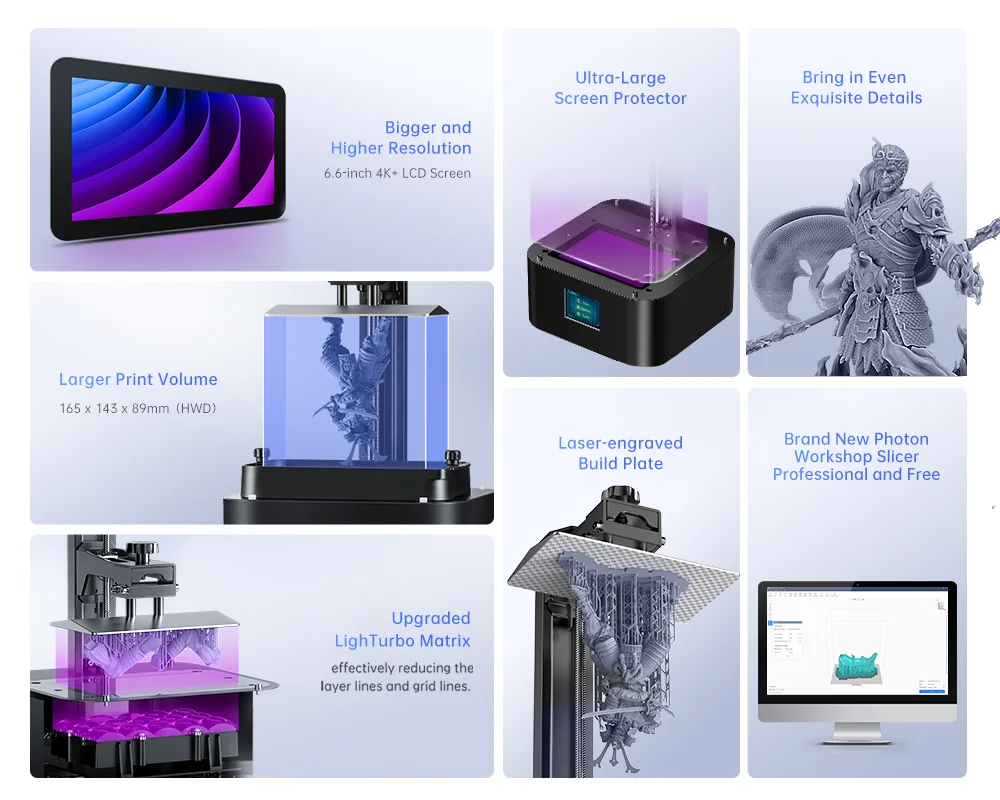 Máy in 3D ANYCUBIC PHOTON MONO 2 độ phân giải 4k+. Hàng nhập khẩu chính hãng, máy in 3D giá rẻ chất lượng cao.