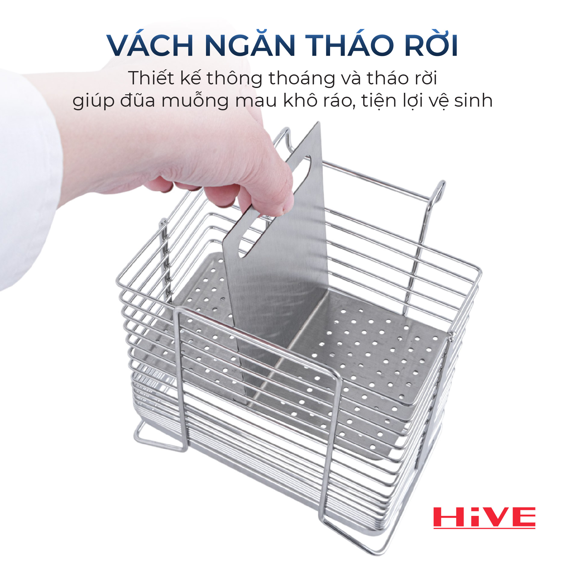 Hộp (ống) đựng đũa muỗng inox 304 HiVE Big