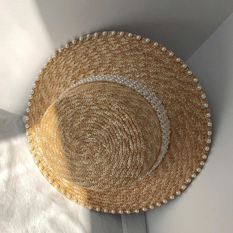 Thời Trang Nữ Tự Nhiên Rơm Lúa Mì Mũ Nơ Thắt 7Cm Vành Boater Nón Derby Đi BiểN Nón Lưỡi Trai Nữ Mùa Hè nón Rộng Vành Bảo Vệ Nón