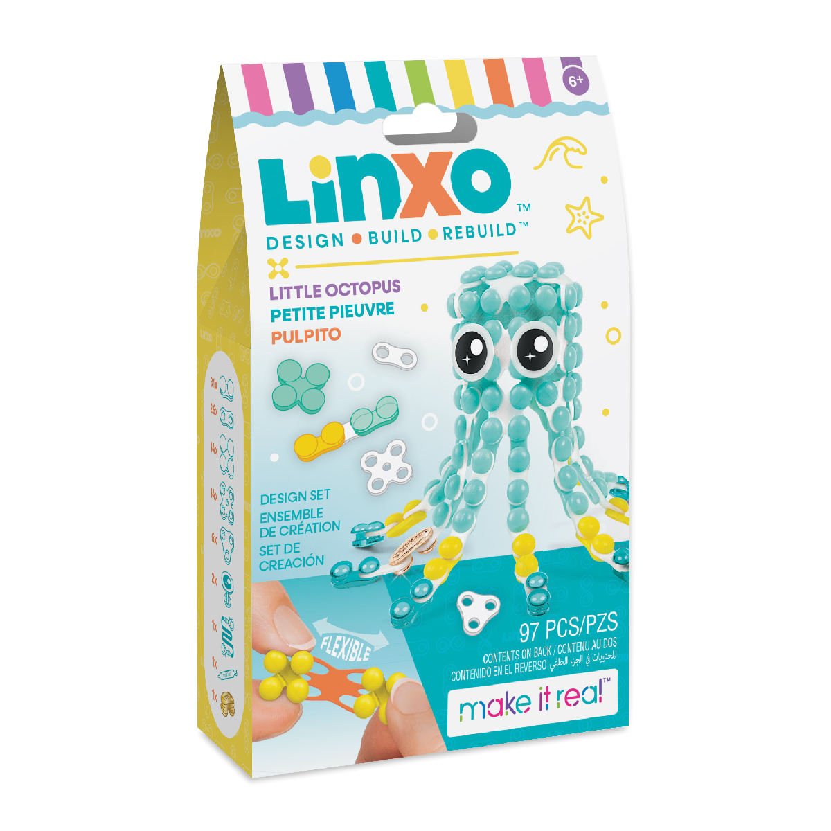 Đồ Chơi Bộ Làm Vòng Tay Tình Bạn Và Thú Cưng LinXo Bạch Tuộc Xanh MAKE IT REAL 6101MIR/BL