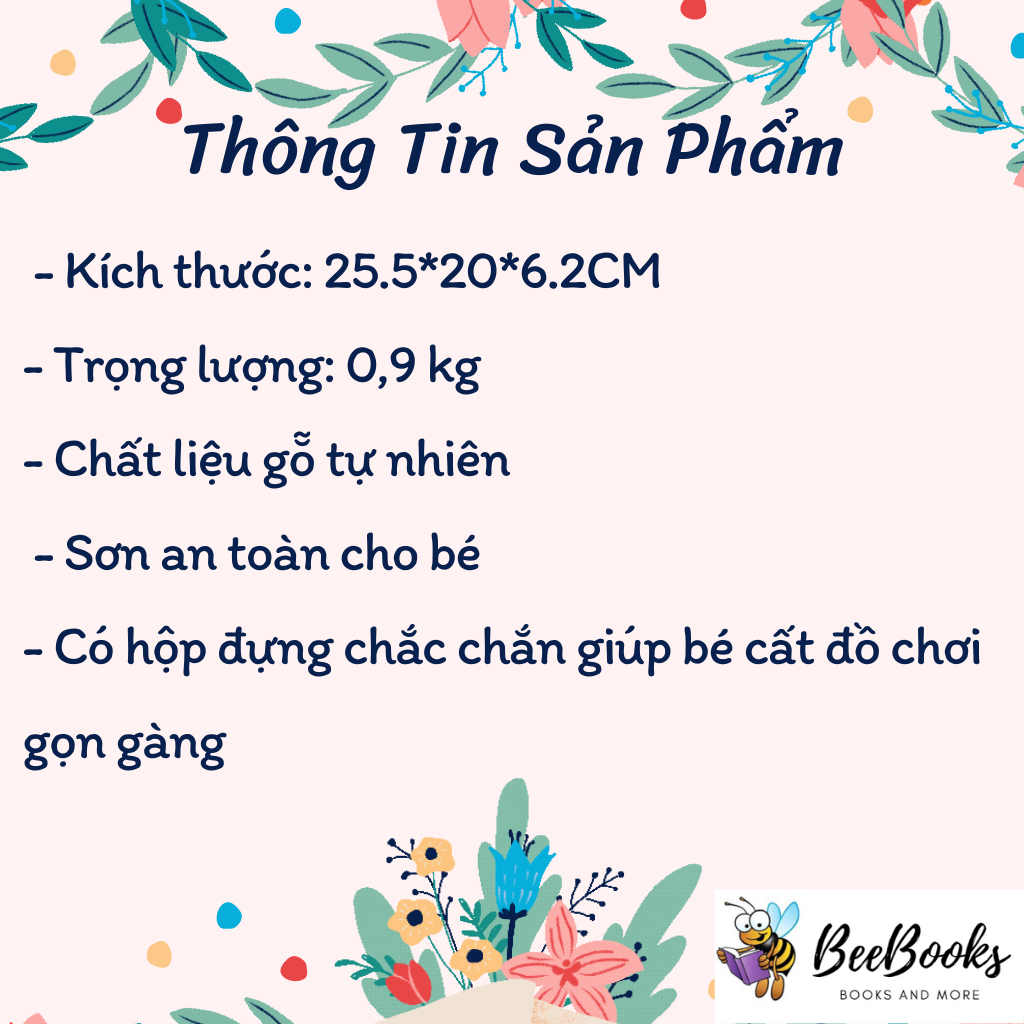 Đồ Chơi Nhà Thả Hình Gỗ 3 In 1- Đập bóng, Thả hình, Xem giờ- Đồ chơi thông minh, an toàn và phát triển kỹ năng
