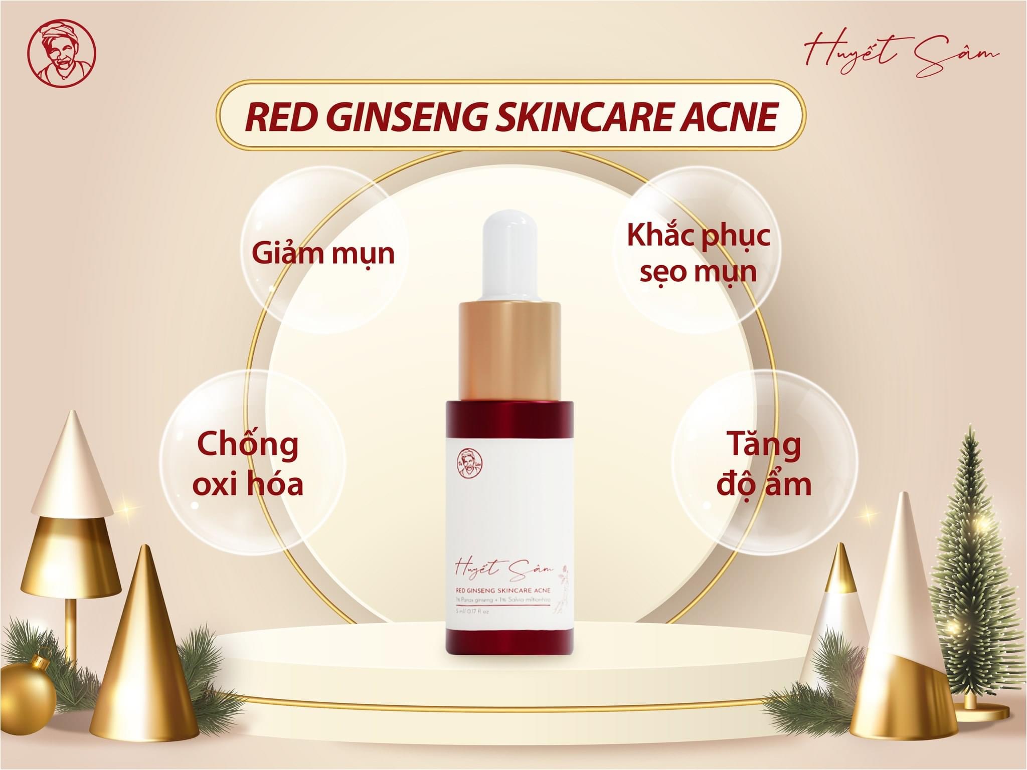 Serum Bà Lão Huyết Sâm - RED GINSENG SKIN CARE ACNE giúp ngừa mụn, phục hồi da, mờ thâm sẹo, tàn nhang, đồi mồi, chống nhăn, mịn da