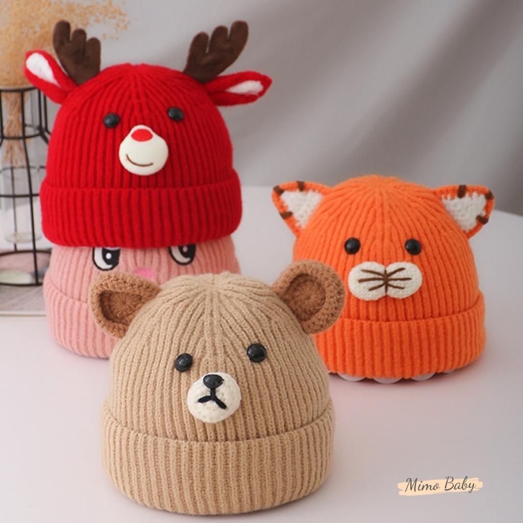 Mũ nón len beanie cho bé đan hình con vật dễ thương ML203 Mimo Baby