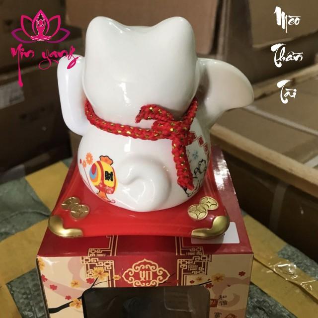 Mèo Thần Tài Vẫy Tay Năng Lượng Mặt Trời Size 10cm