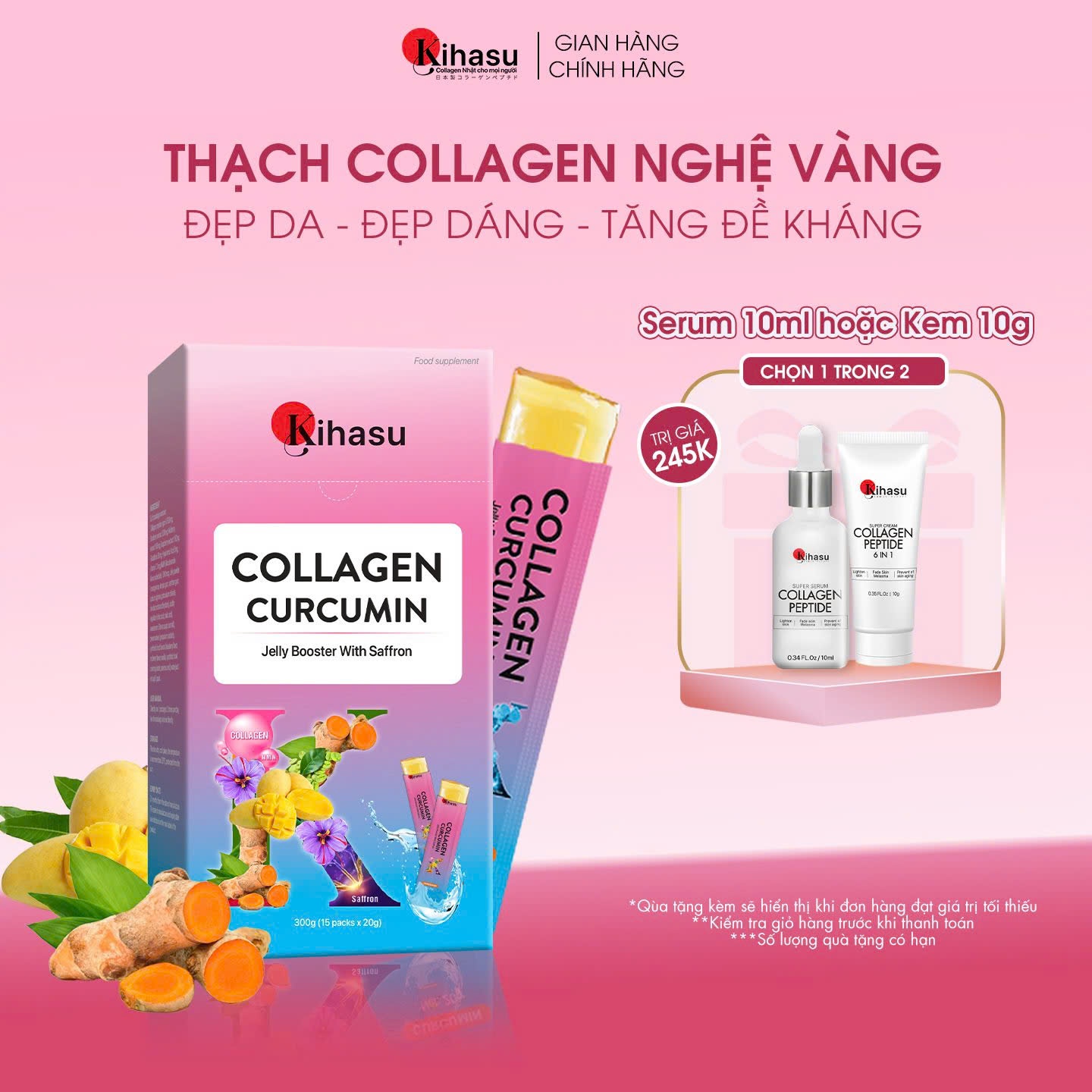 Thạch Collagen Việt Quất KIHASU Tăng Cường NMN Dưỡng Sáng Da, Cải Thiện Nếp Nhăn, Làm Mờ Thâm, Tàn Nhang