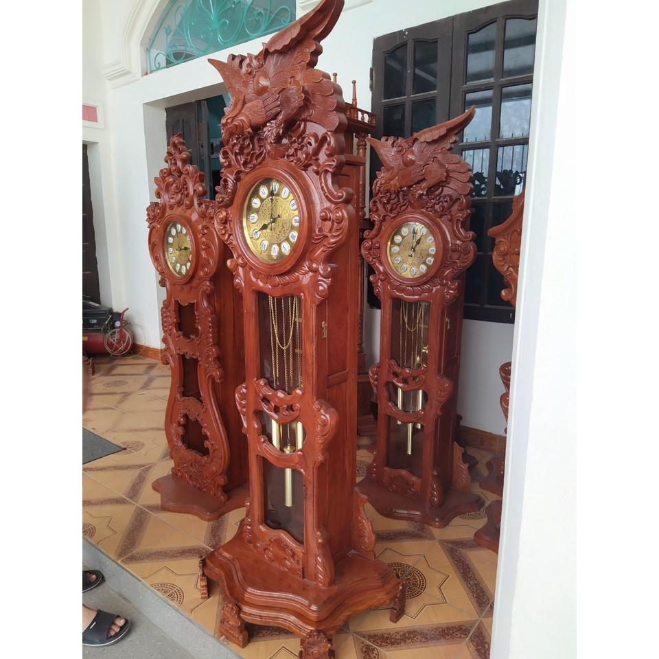 Đồng hồ chim đại bàng gỗ hương đá, gỗ gõ đỏ - Hàng siêu vip - Hình như nào hàng như vậy