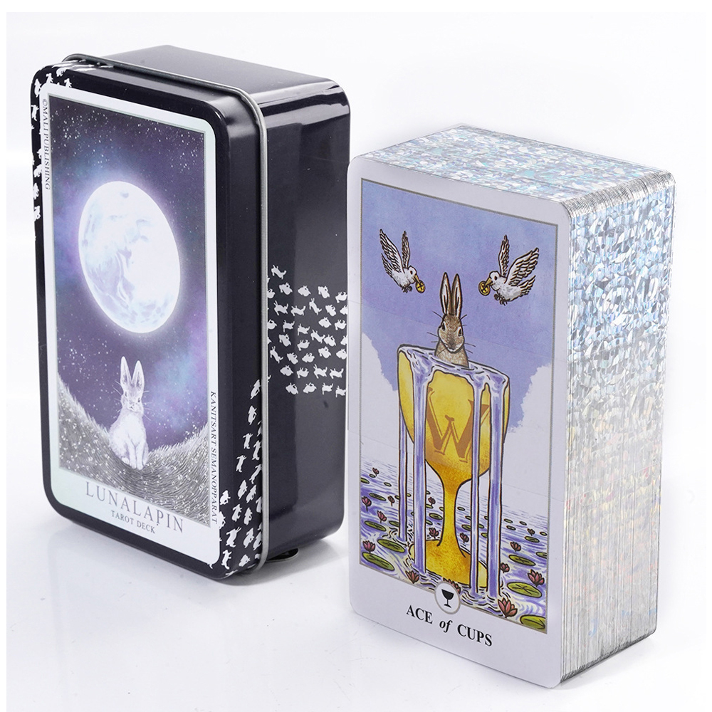 Bộ Bài Tarot Lunalapin Hộp Thiếc Mạ Cạnh 78 Lá Tặng File Tiếng Anh Và Đá Thanh Tẩy