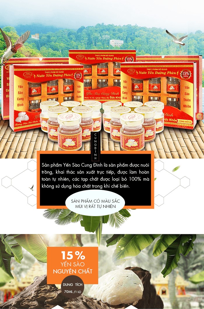 Hộp nước yến sào đường phèn- Yến sào Cung Đình