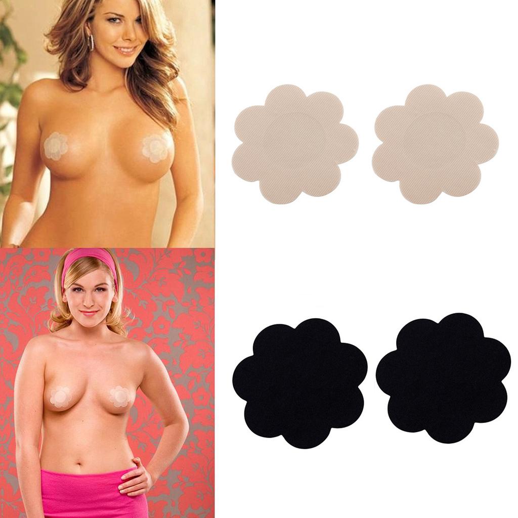 6x20x Nipple Cover Ladies Disposable Invisible Breast Lift Petal Pasties Black