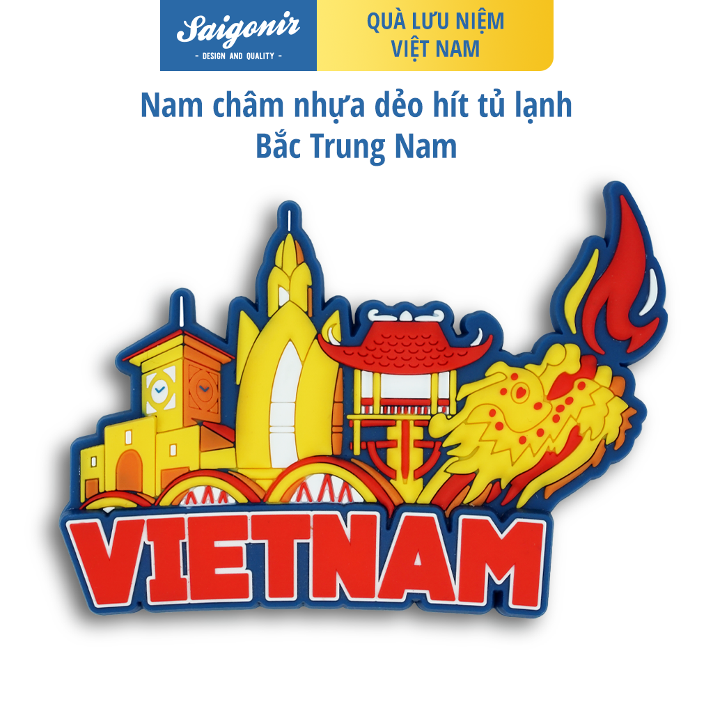 Nam Châm Hít Tủ Lạnh Saigonir Hình Ảnh Cảnh sắc Việt Nam 2 (Cầu Rồng, Chợ Bến Thành, Tháp Trầm Hương, Chùa Một Cột) Chất Liệu Nhựa Dẻo PVC Kích Thước 9.7*6.97cm Phù Hợp Làm Quà Sinh Nhật, Quà Lưu Niệm Cho Người Nước Ngoài