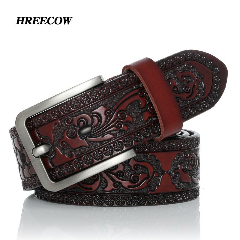 Thắt Lưng Nam Da Bò Thật Cao Cấp Chính Hãng Da Thiết Kế Dây Lưng Nam Thời Trang Vintage Cổ Điển Khóa Pin Dây Đeo Da Bò Quần Jean