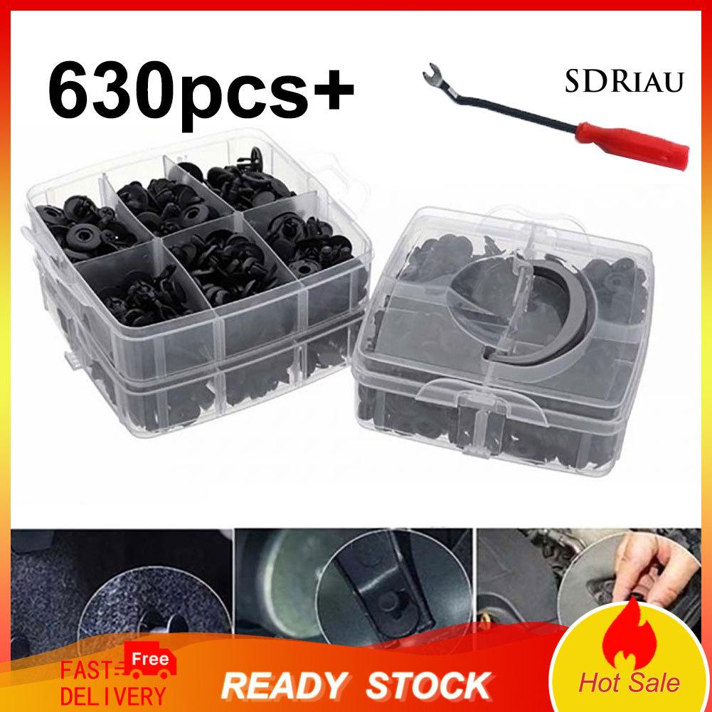 Bộ 630 Đinh Tán Nhựa 16 Kích Cỡ Cho Xe Hơi