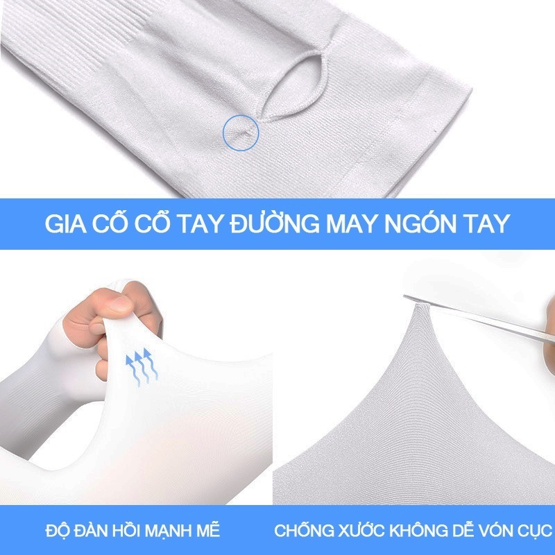 Bộ 2 găng tay xỏ ngón , ống tay chống nắng , găng tay chống nắng nam nữ chất vải thun co giãn cao cấp chống tia UV , chống nắng , thể thao hợp thời trang 