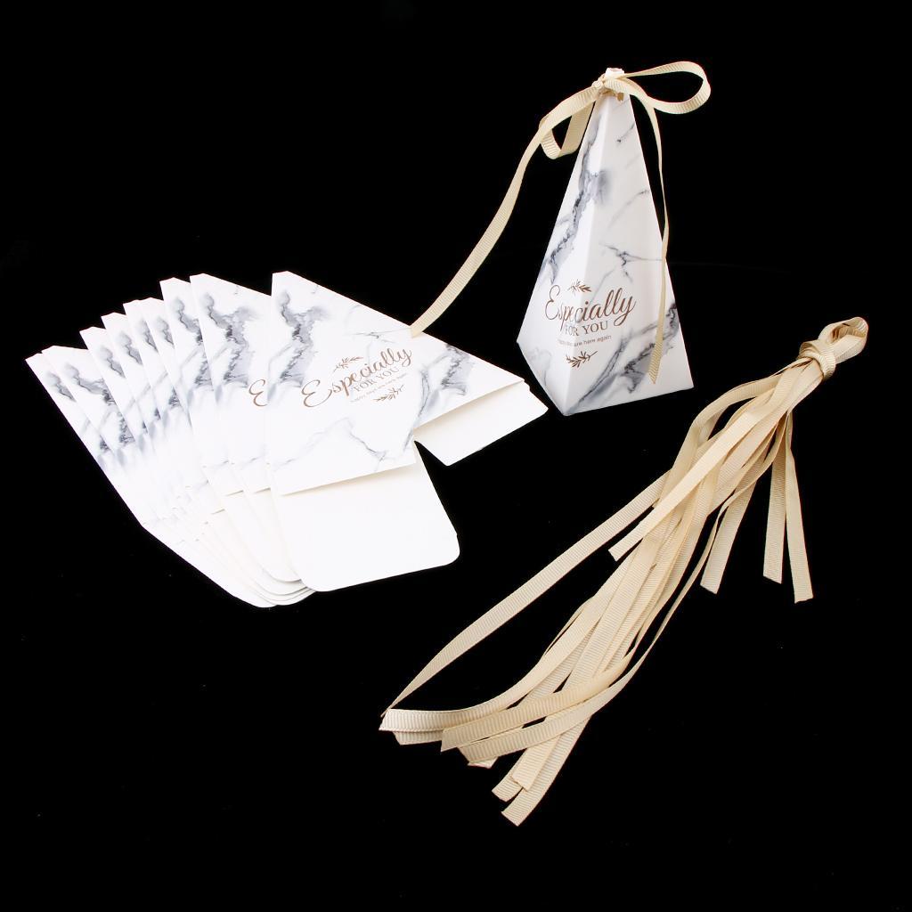 2X 10 Pieces Triangle Shape Chocolate Candy Boxes Gift Boxes Wedding Favors F